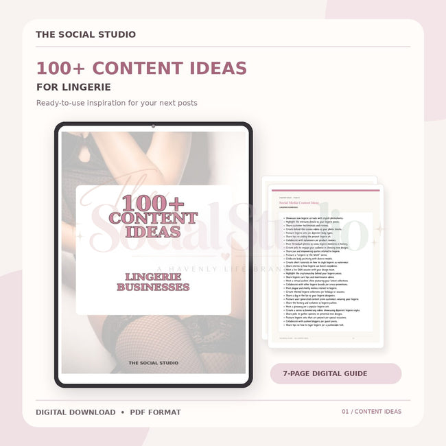 Lingerie – Content Ideas Pack | The Social Studio