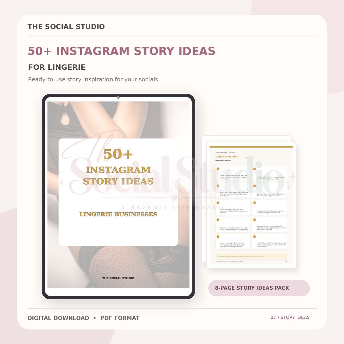 Lingerie – Instagram Story Ideas Pack | The Social Studio