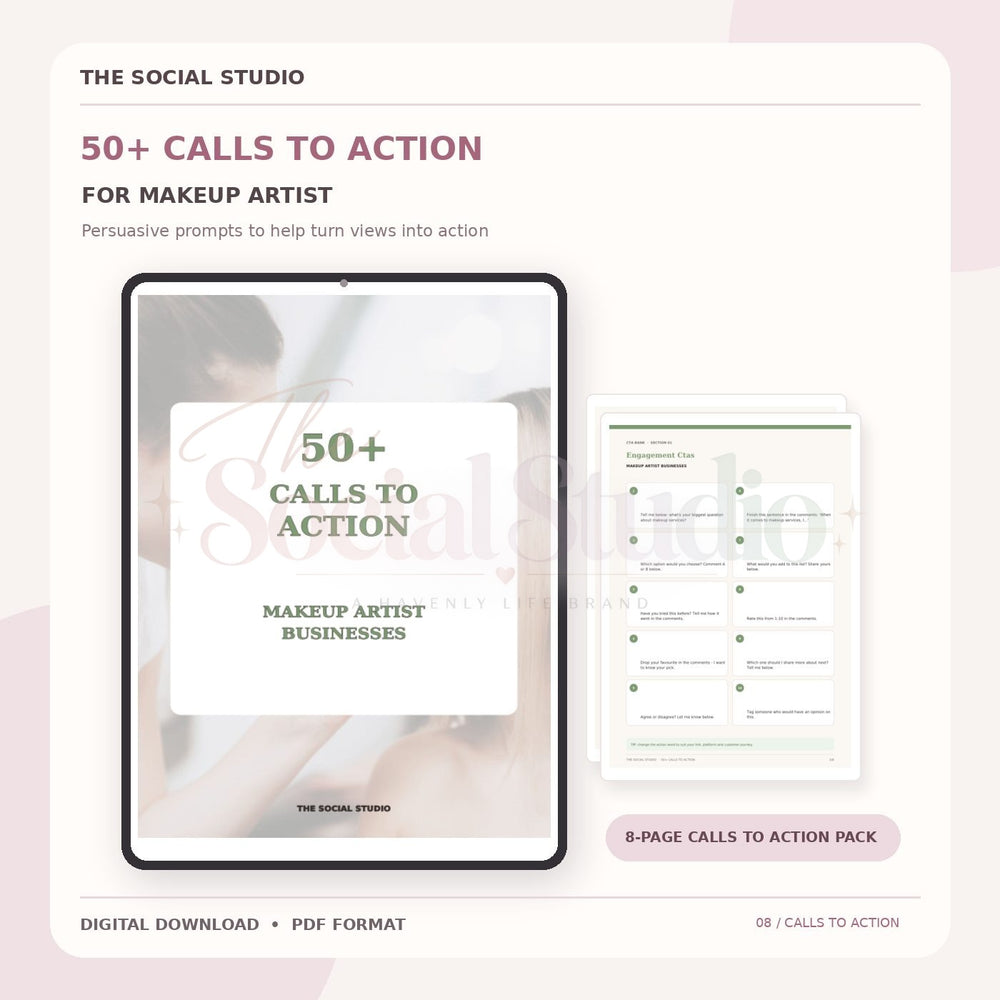 Makeup Artist – Calls to Action Pack | The Social Studio