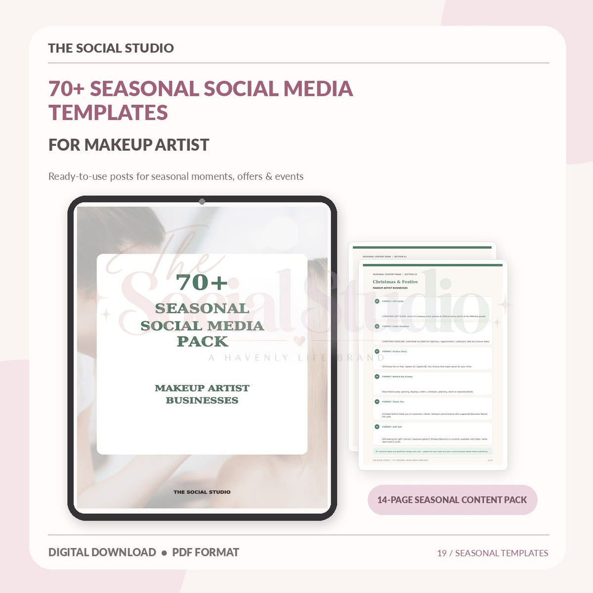 Makeup Artist – Seasonal Social Media Pack | The Social Studio