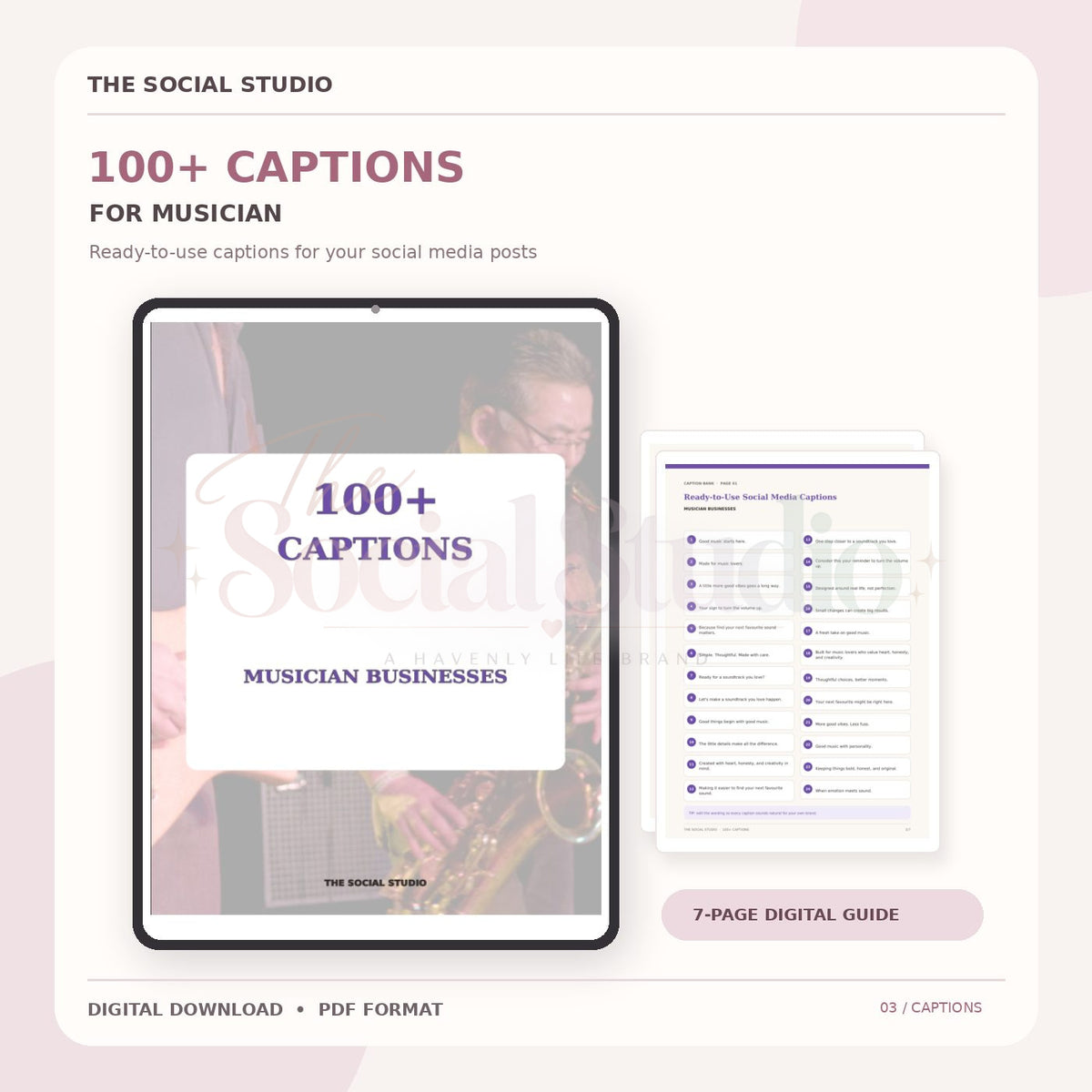 Musicians – Caption Pack | The Social Studio