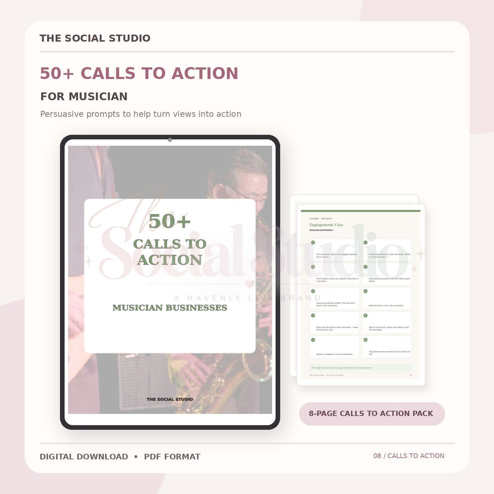 Musicians – Calls to Action Pack | The Social Studio