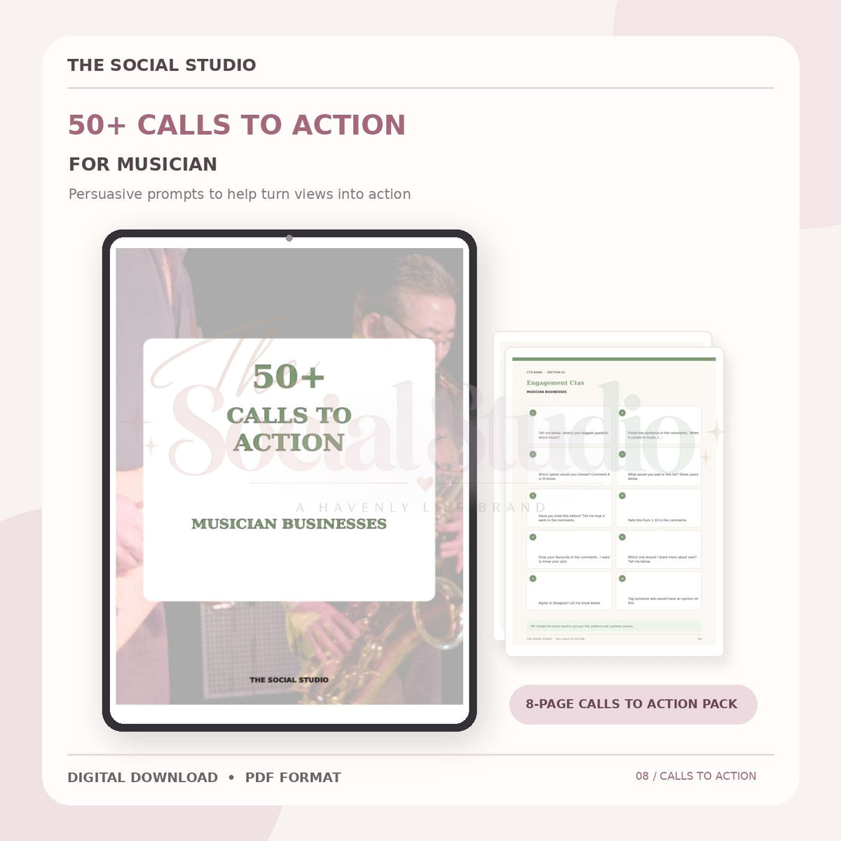 Musicians – Calls to Action Pack | The Social Studio