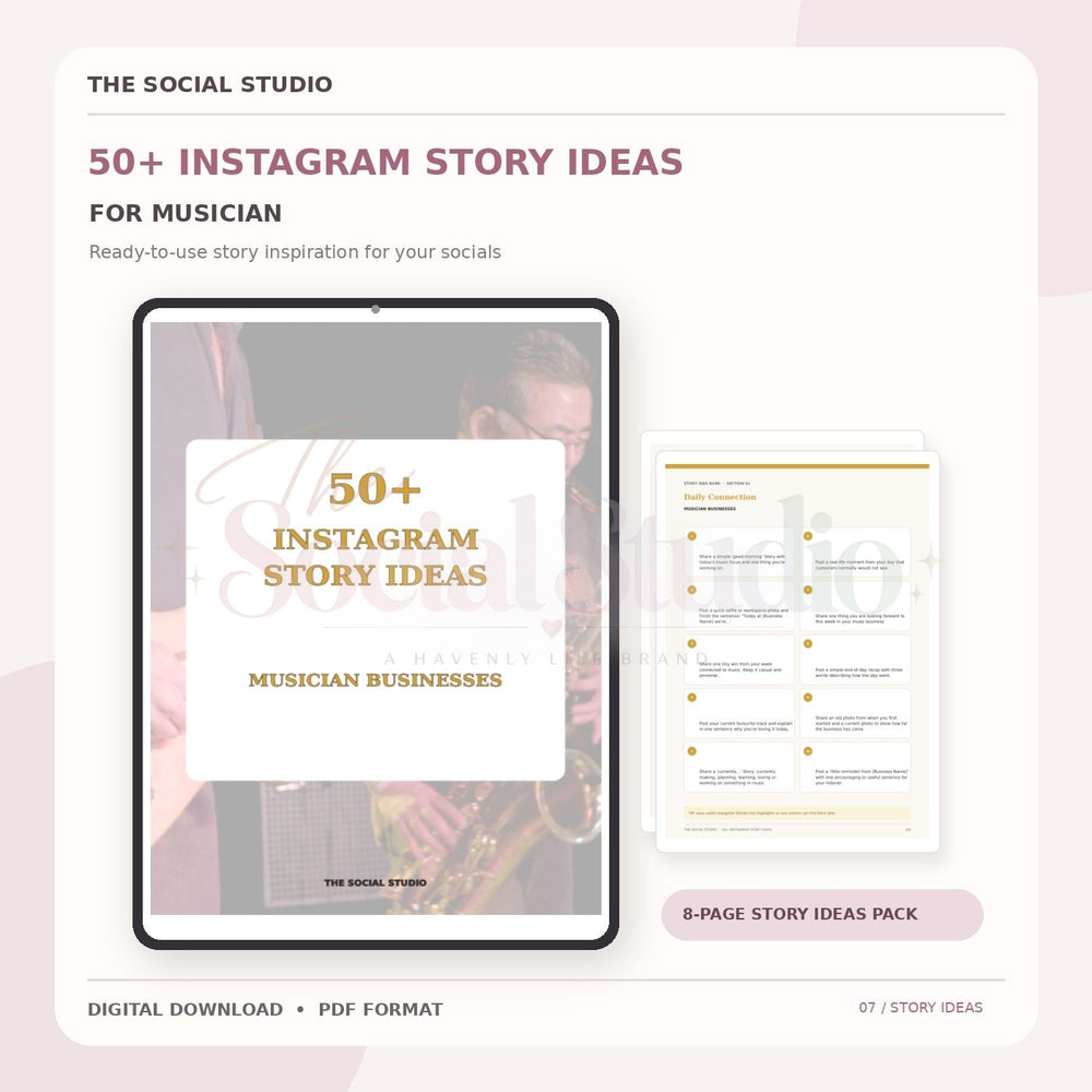 Musicians – Instagram Story Ideas Pack | The Social Studio