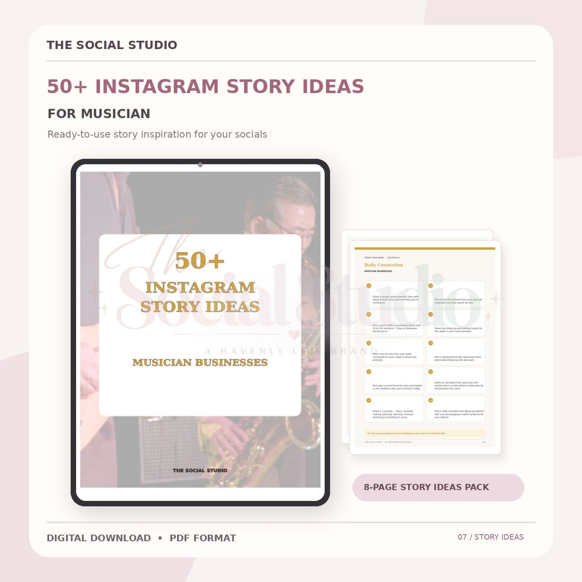 Musicians – Instagram Story Ideas Pack | The Social Studio
