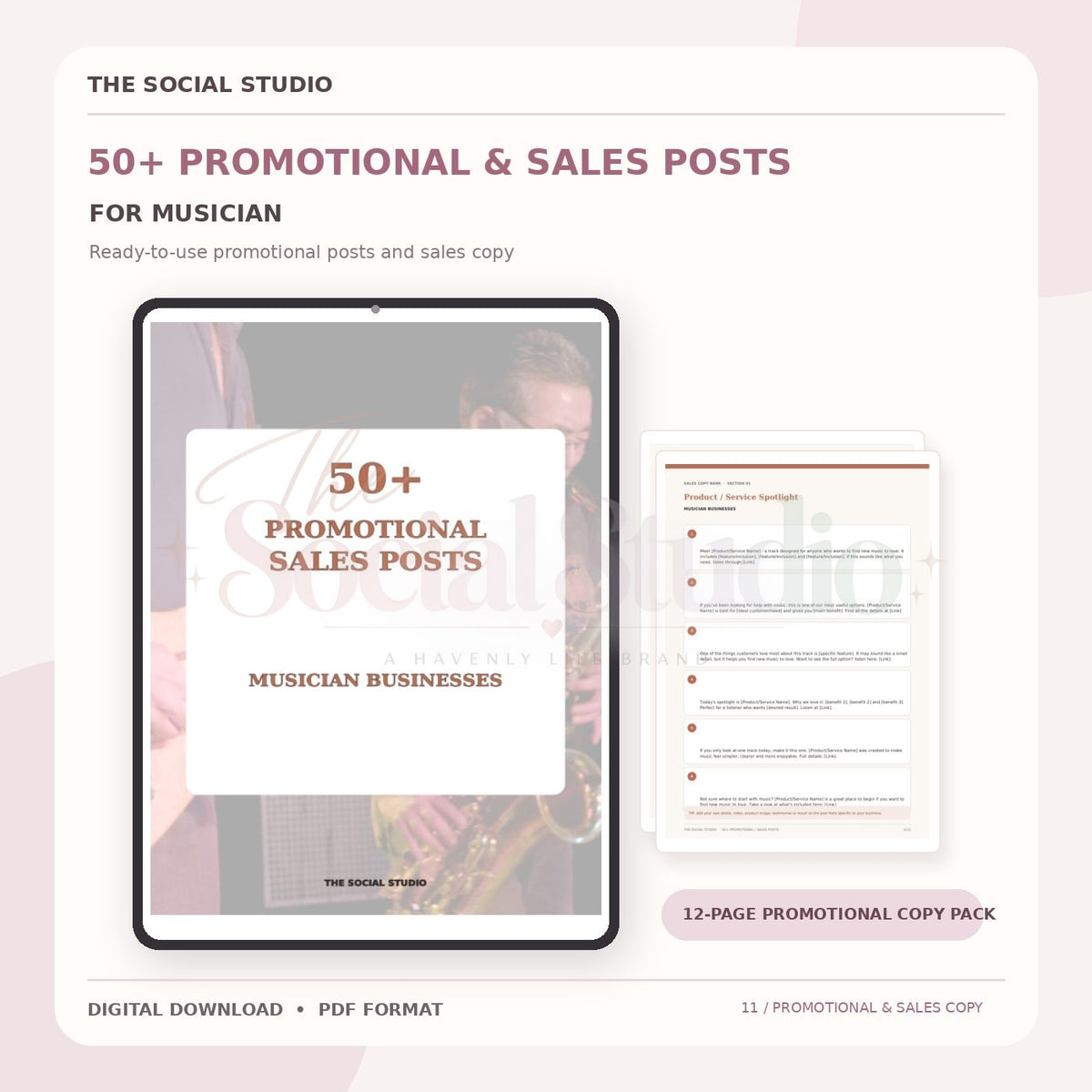 Musicians – Promotional & Sales Post Templates | The Social Studio