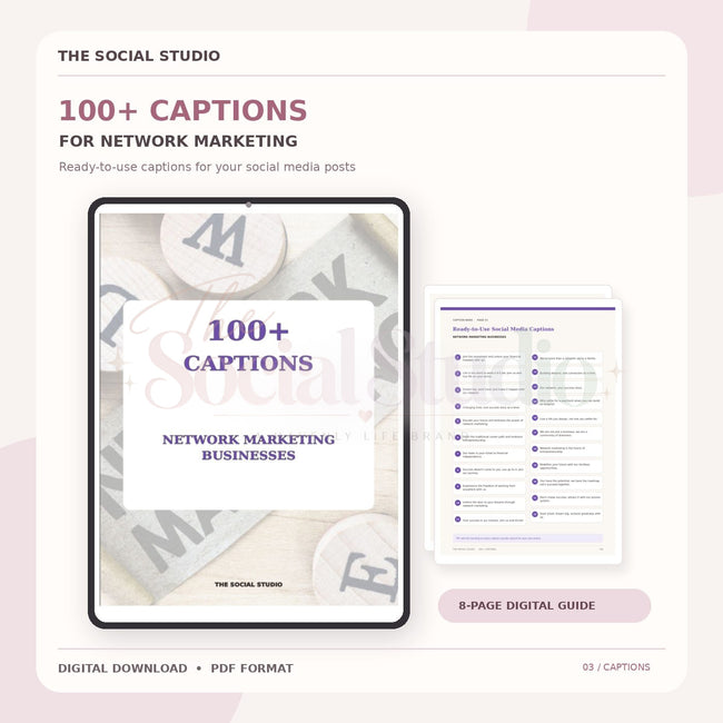 Network Marketing – Caption Pack | The Social Studio