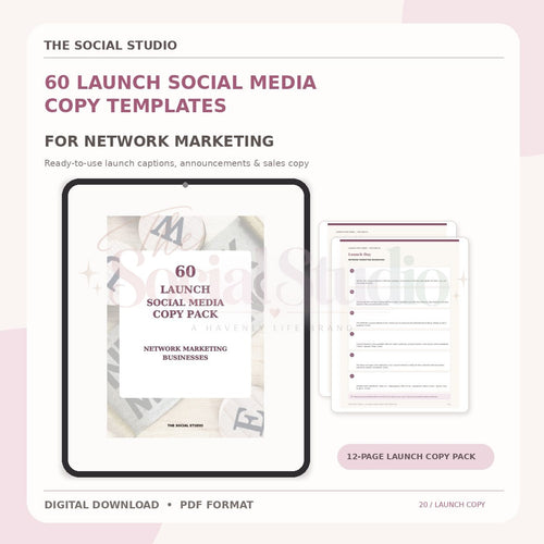 Network Marketing – Launch Social Media Copy Pack | The Social Studio