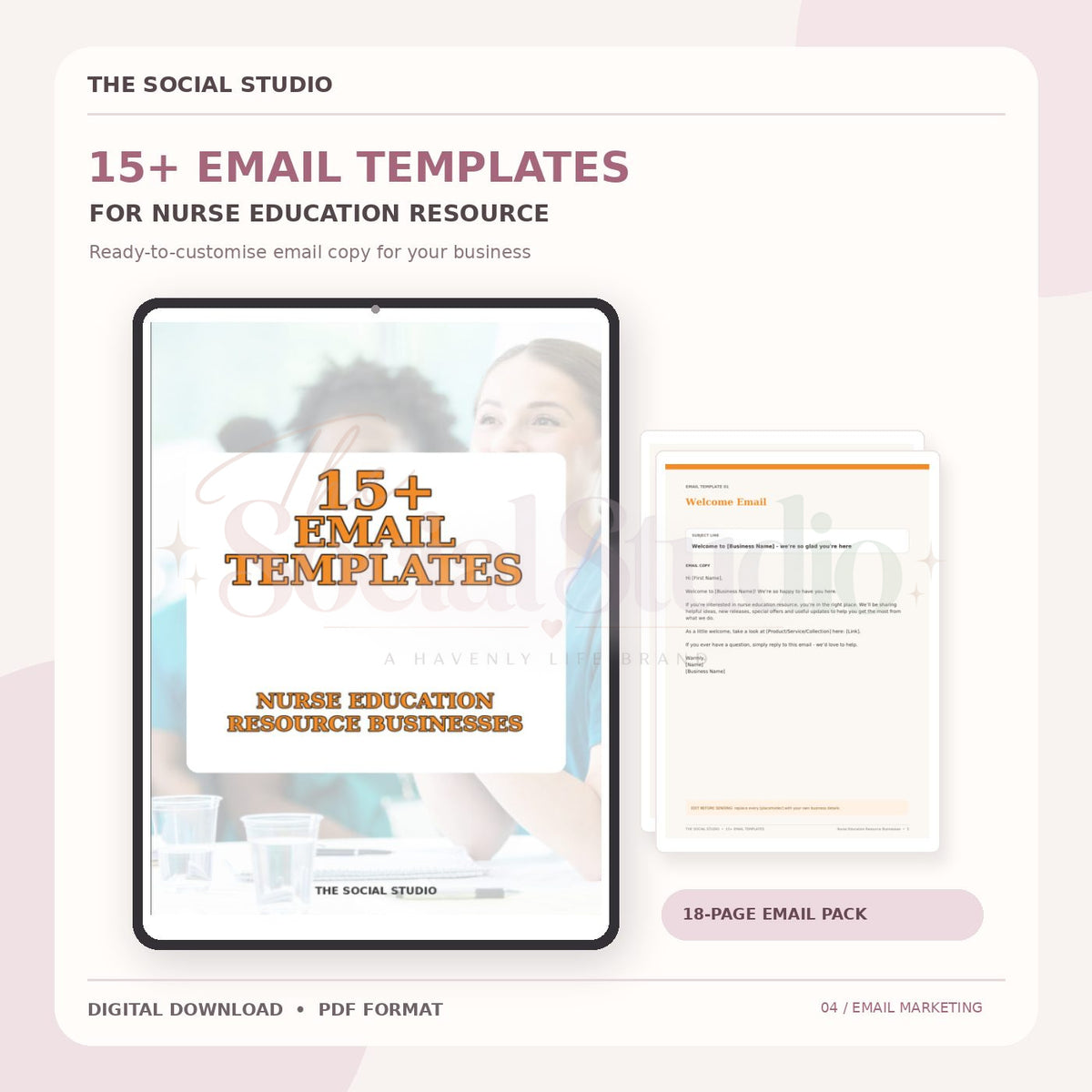 Nurse Education Resources – Email Templates Pack | The Social Studio