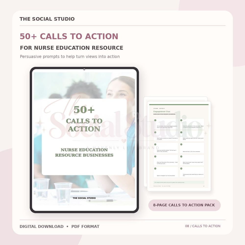Nurse Education Resources – Calls to Action Pack | The Social Studio