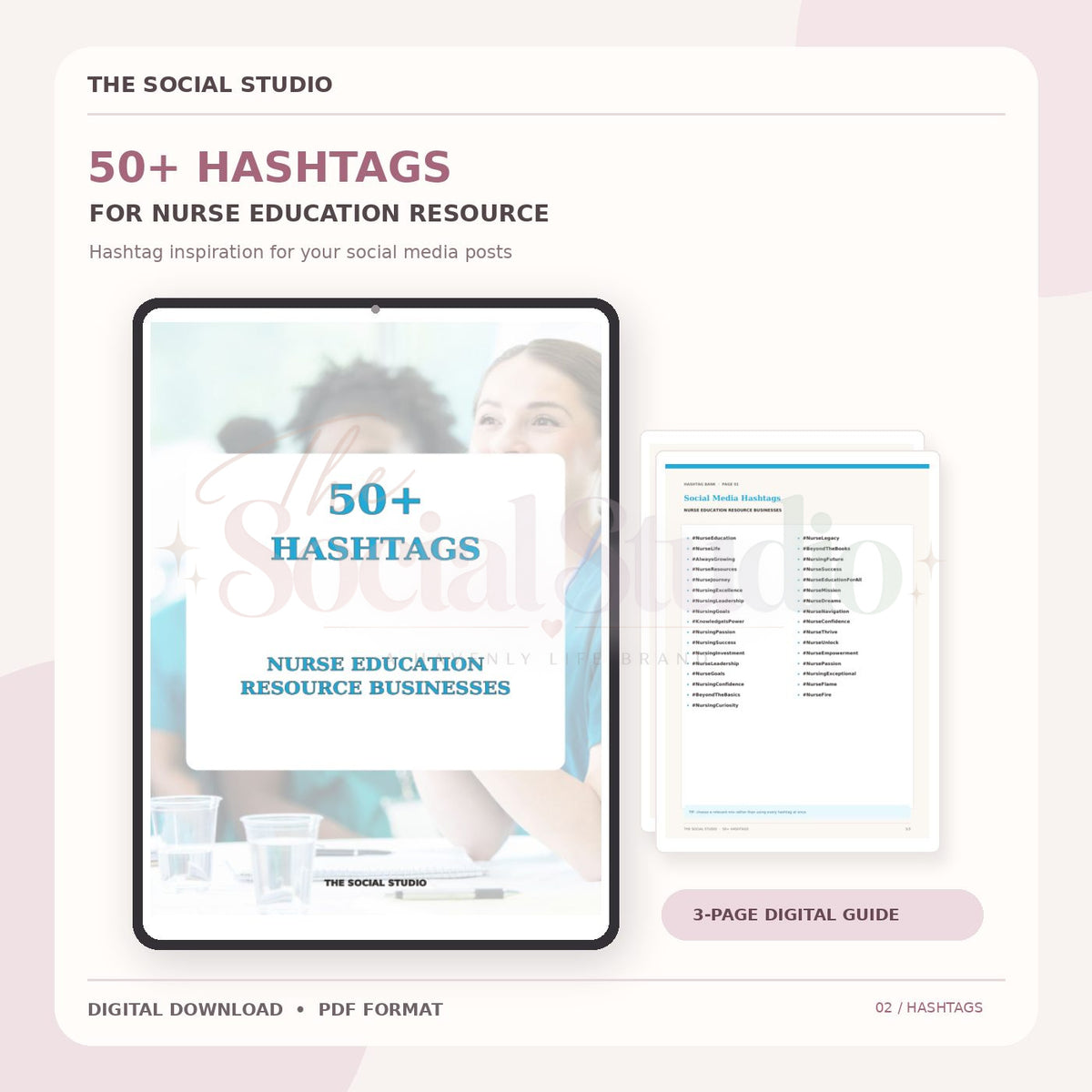 Nurse Education Resources – Hashtag Pack | The Social Studio