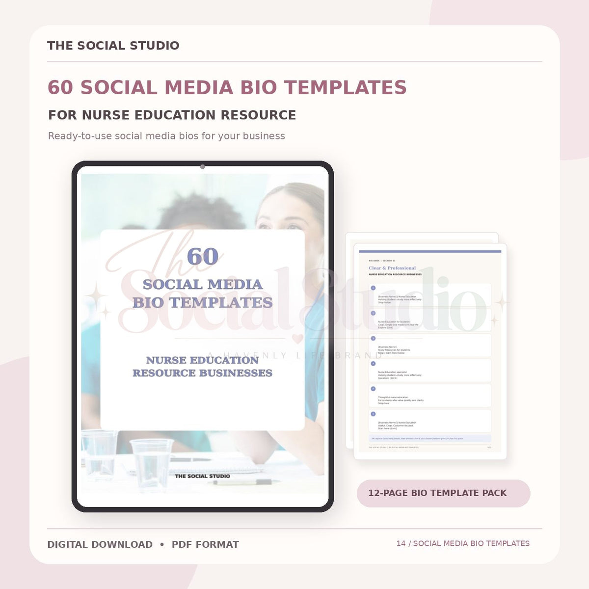 Nurse Education Resources – Social Media Bio Templates | The Social Studio