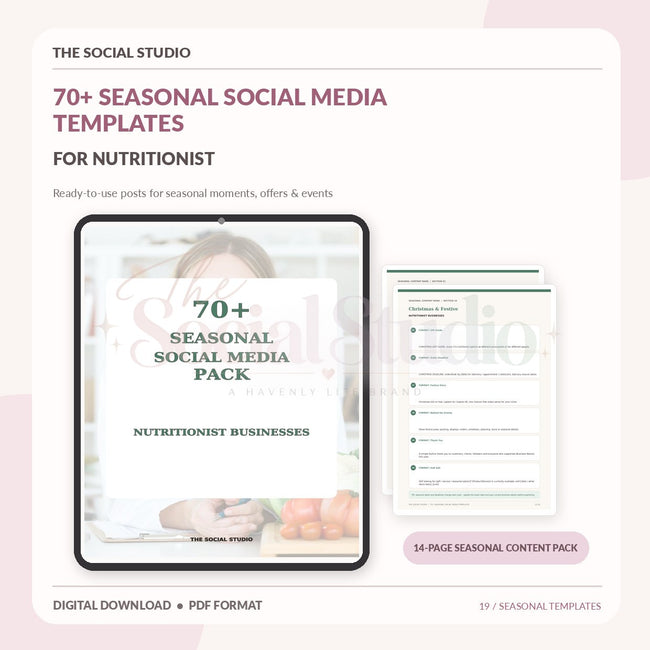 Nutritionists – Seasonal Social Media Pack | The Social Studio