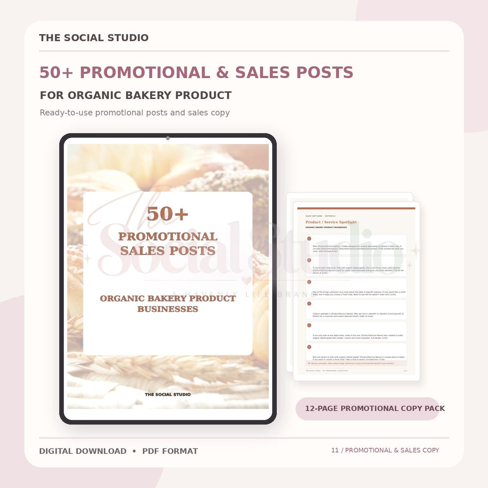 Organic Bakery Products – Promotional & Sales Post Templates | The Social Studio