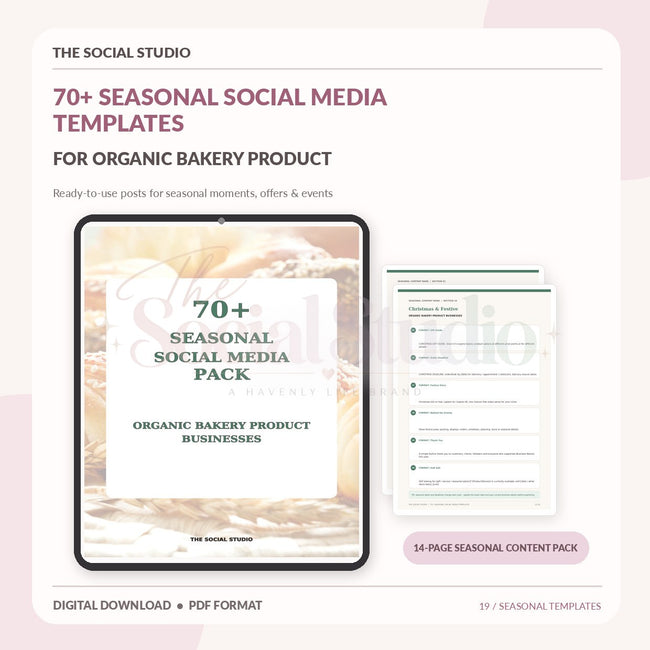 Organic Bakery Products – Seasonal Social Media Pack | The Social Studio