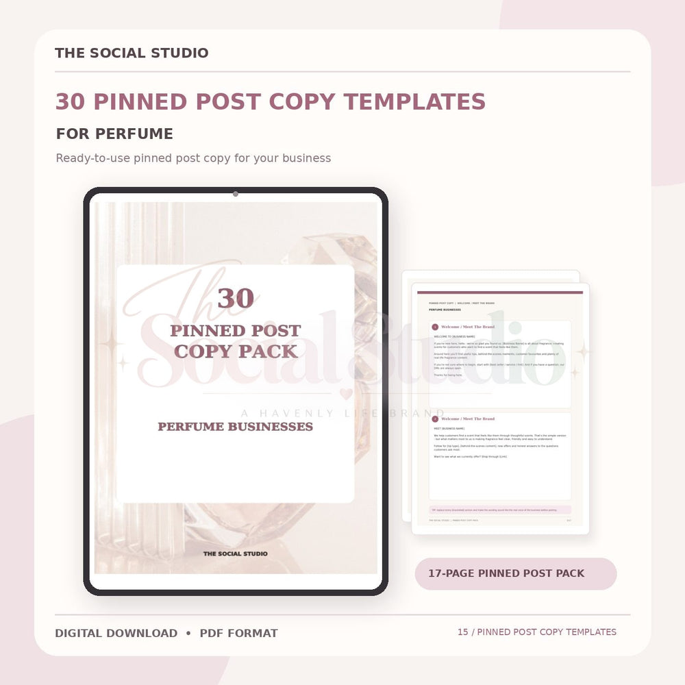 Perfume – Pinned Post Copy Pack | The Social Studio