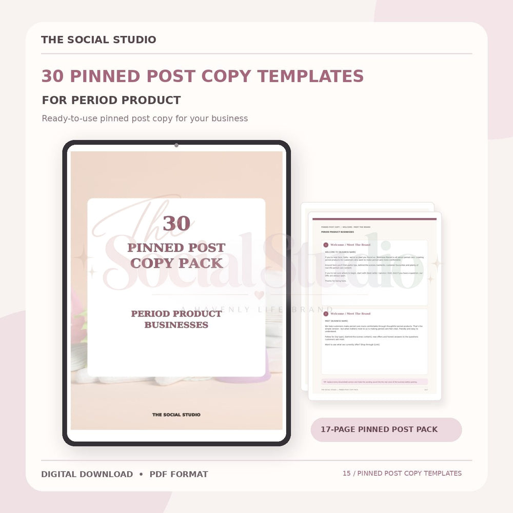 Period Product – Pinned Post Copy Pack | The Social Studio