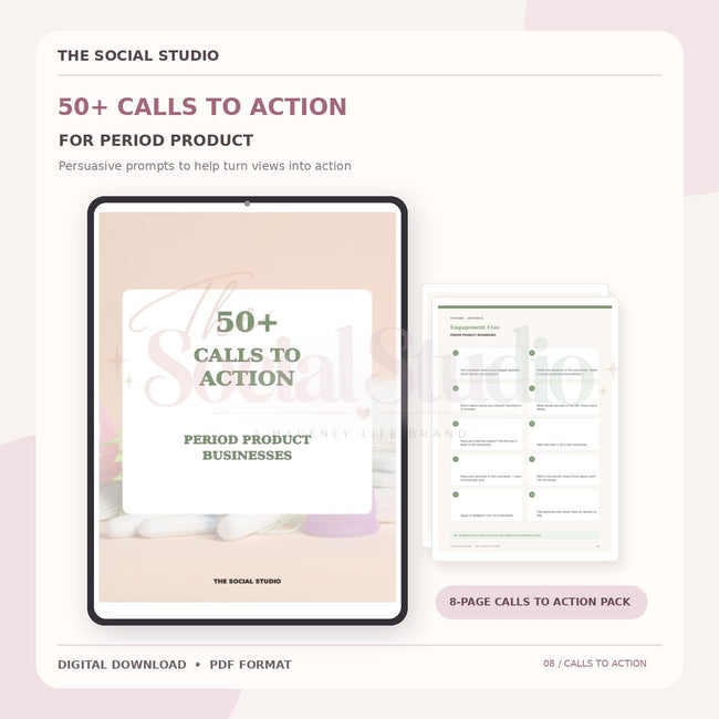 Period Product – Calls to Action Pack | The Social Studio