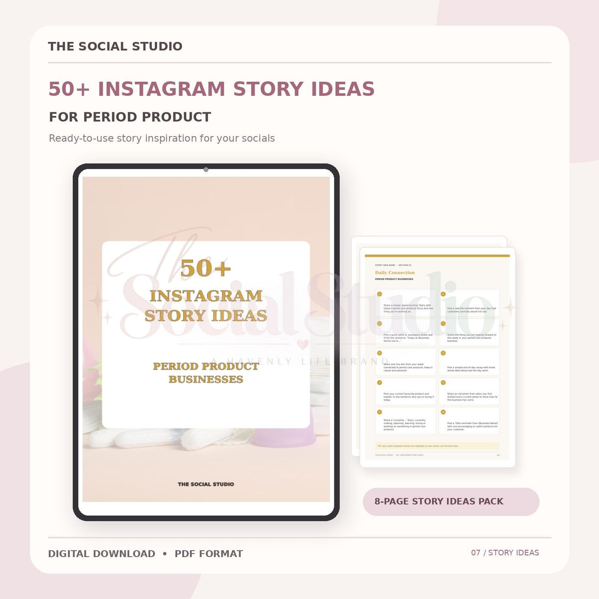Period Product – Instagram Story Ideas Pack | The Social Studio