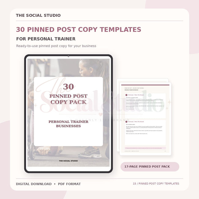 Personal Trainer – Pinned Post Copy Pack | The Social Studio