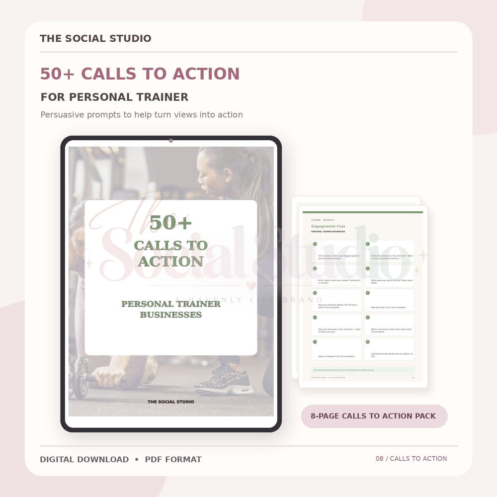 Personal Trainer – Calls to Action Pack | The Social Studio