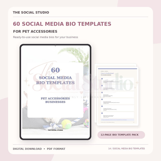 Pet Accessories – Social Media Bio Templates | The Social Studio