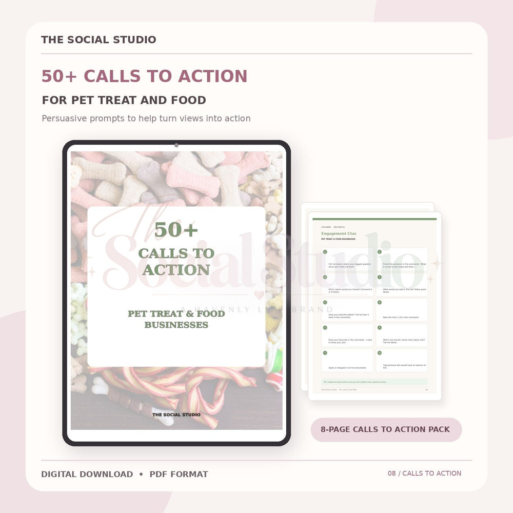 Pet Treats and Food – Calls to Action Pack | The Social Studio