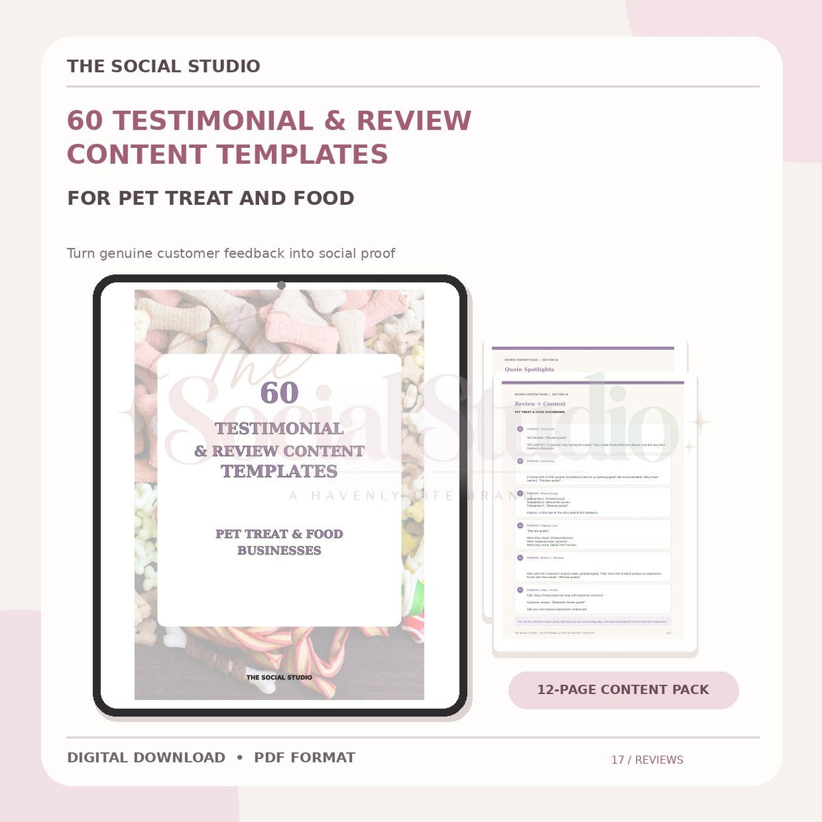 Pet Treats and Food – Testimonial & Review Content Templates | The Social Studio