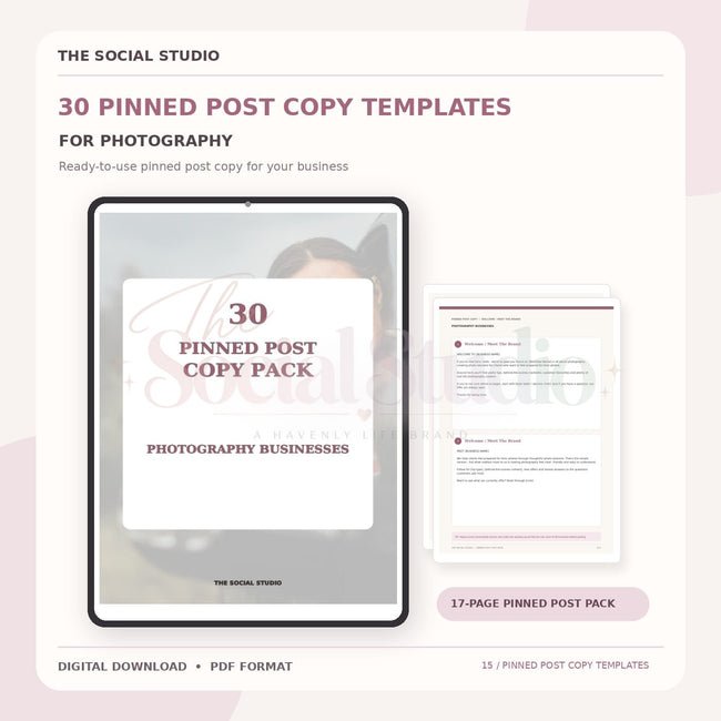 Photography – Pinned Post Copy Pack | The Social Studio