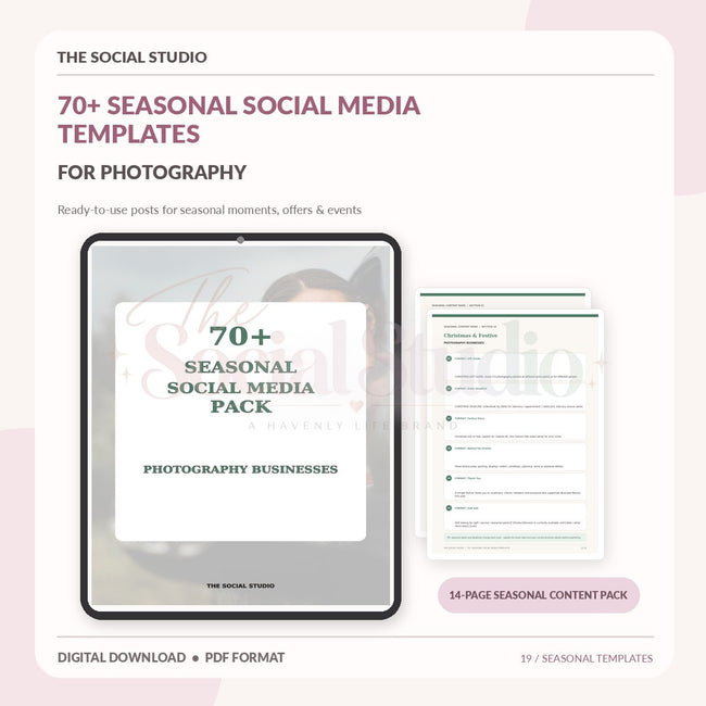 Photography – Seasonal Social Media Pack | The Social Studio