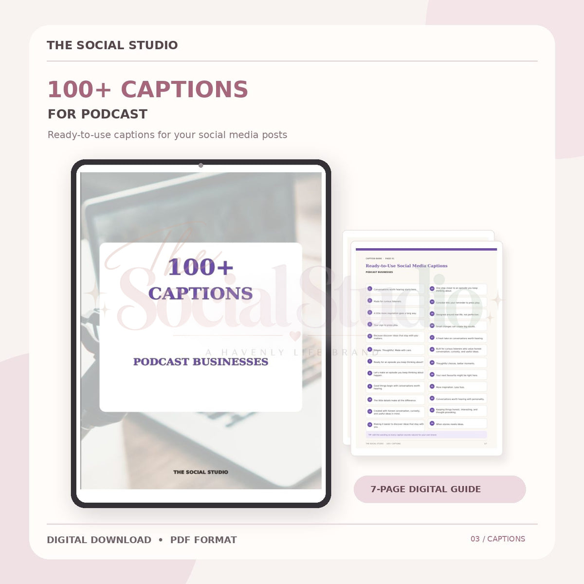 Podcasts – Caption Pack | The Social Studio