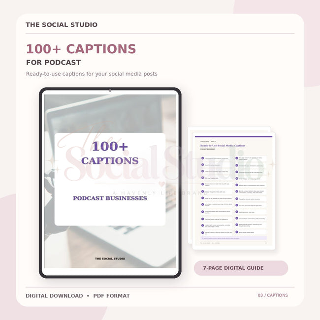 Podcasts – Caption Pack | The Social Studio