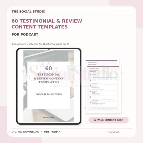 Podcasts – Testimonial & Review Content Templates | The Social Studio