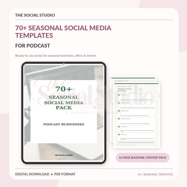 Podcasts – Seasonal Social Media Pack | The Social Studio