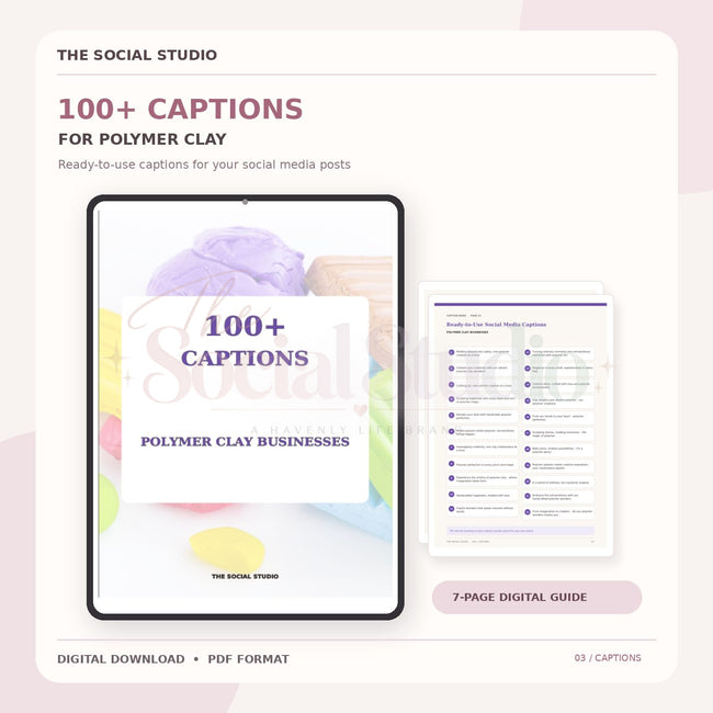 Polymer Clay – Caption Pack | The Social Studio