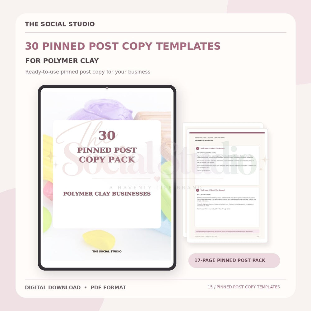 Polymer Clay – Pinned Post Copy Pack | The Social Studio