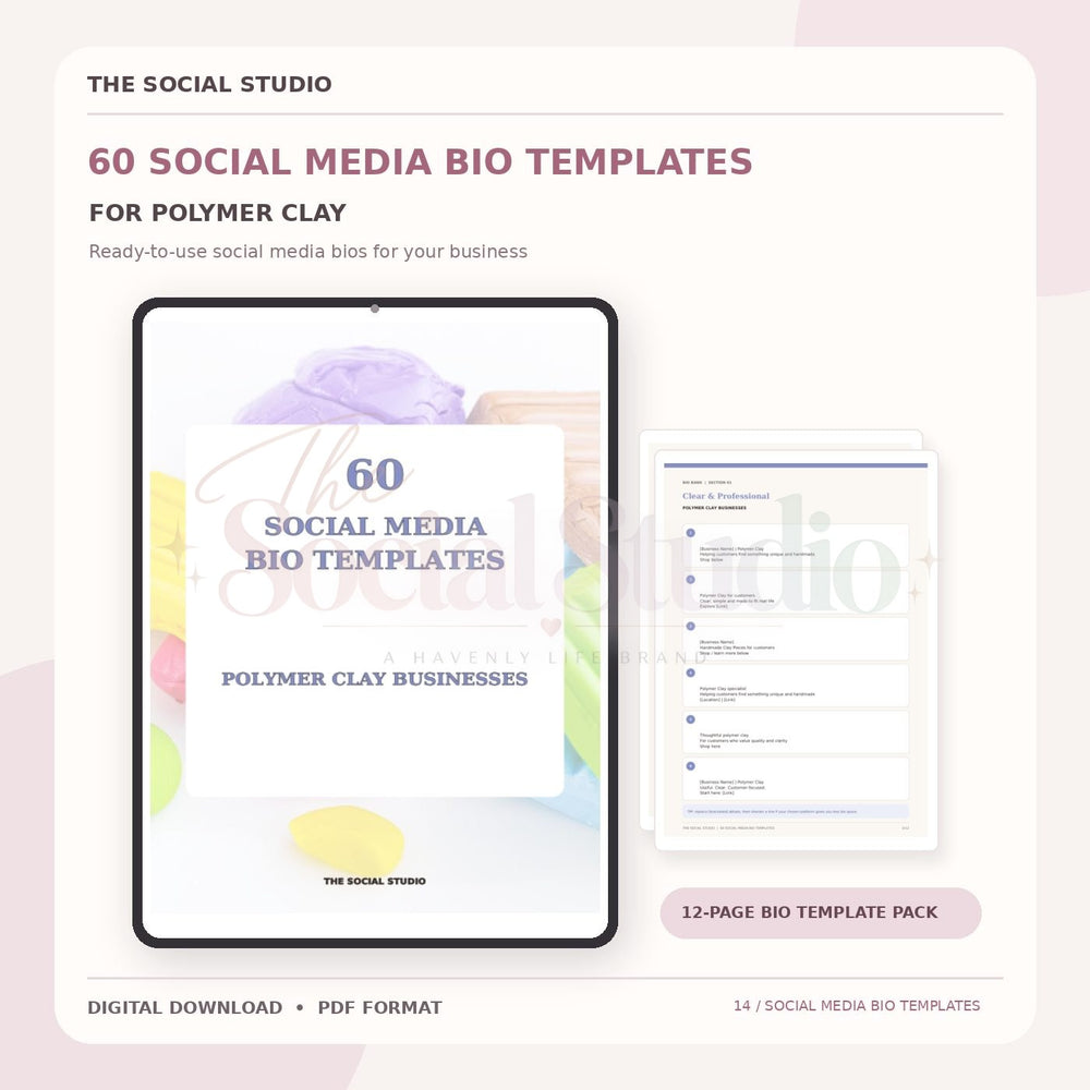 Polymer Clay – Social Media Bio Templates | The Social Studio