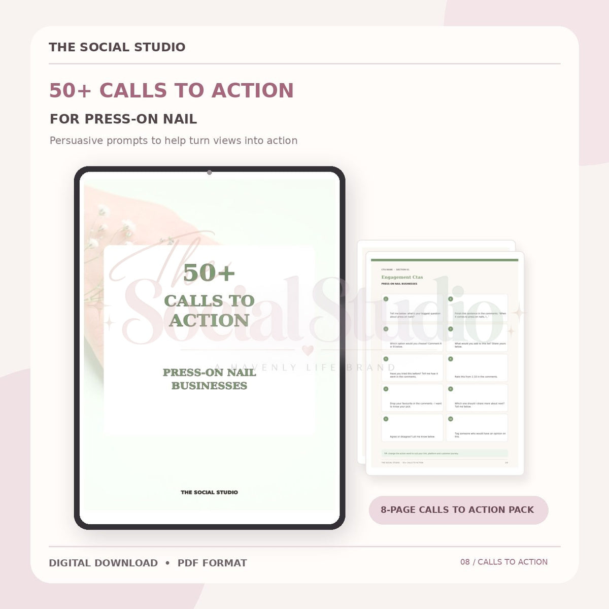 Press-On Nails – Calls to Action Pack | The Social Studio