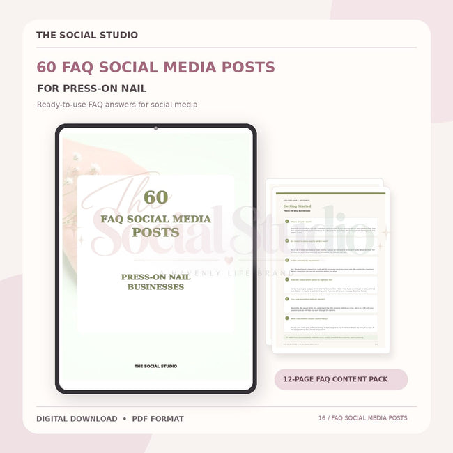 Press-On Nails – FAQ Social Media Post Pack | The Social Studio