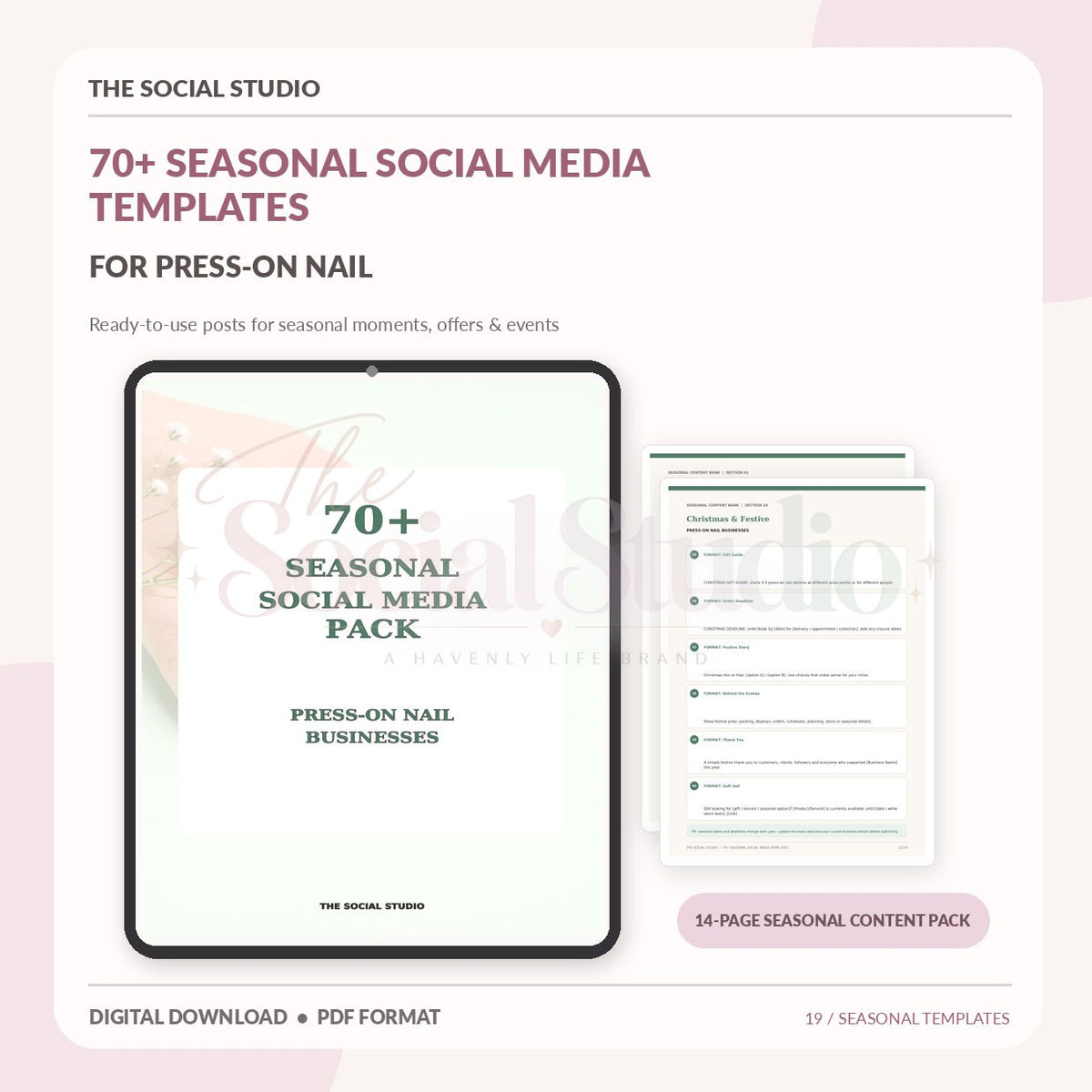 Press-On Nails – Seasonal Social Media Pack | The Social Studio