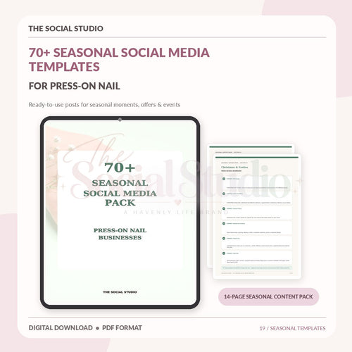 Press-On Nails – Seasonal Social Media Pack | The Social Studio