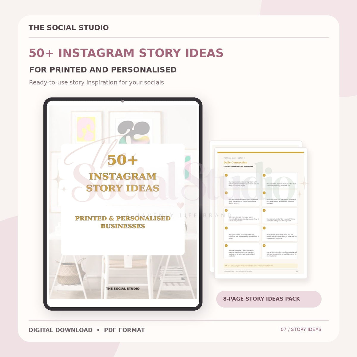 Printed & Personalised – Instagram Story Ideas Pack | The Social Studio