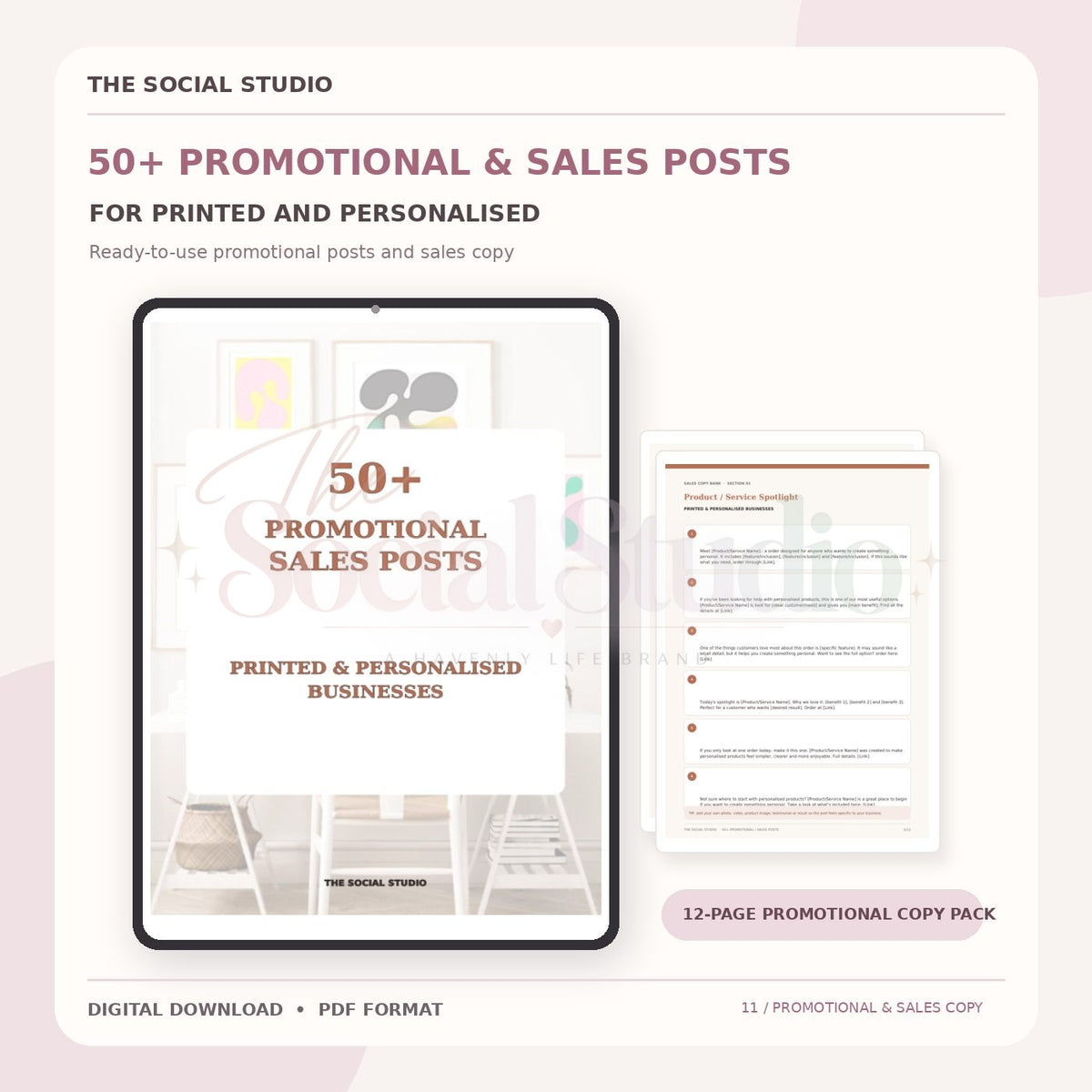 Printed & Personalised – Promotional & Sales Post Templates | The Social Studio