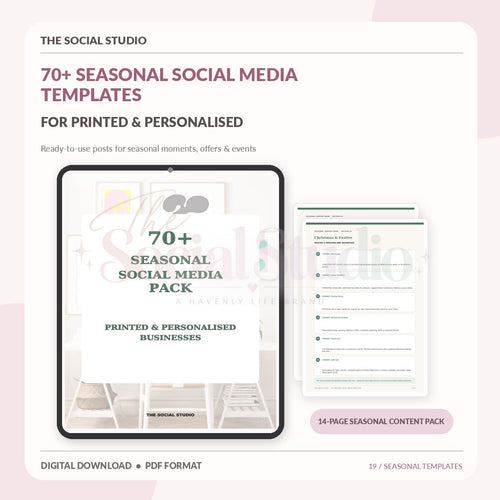 Printed & Personalised – Seasonal Social Media Pack | The Social Studio