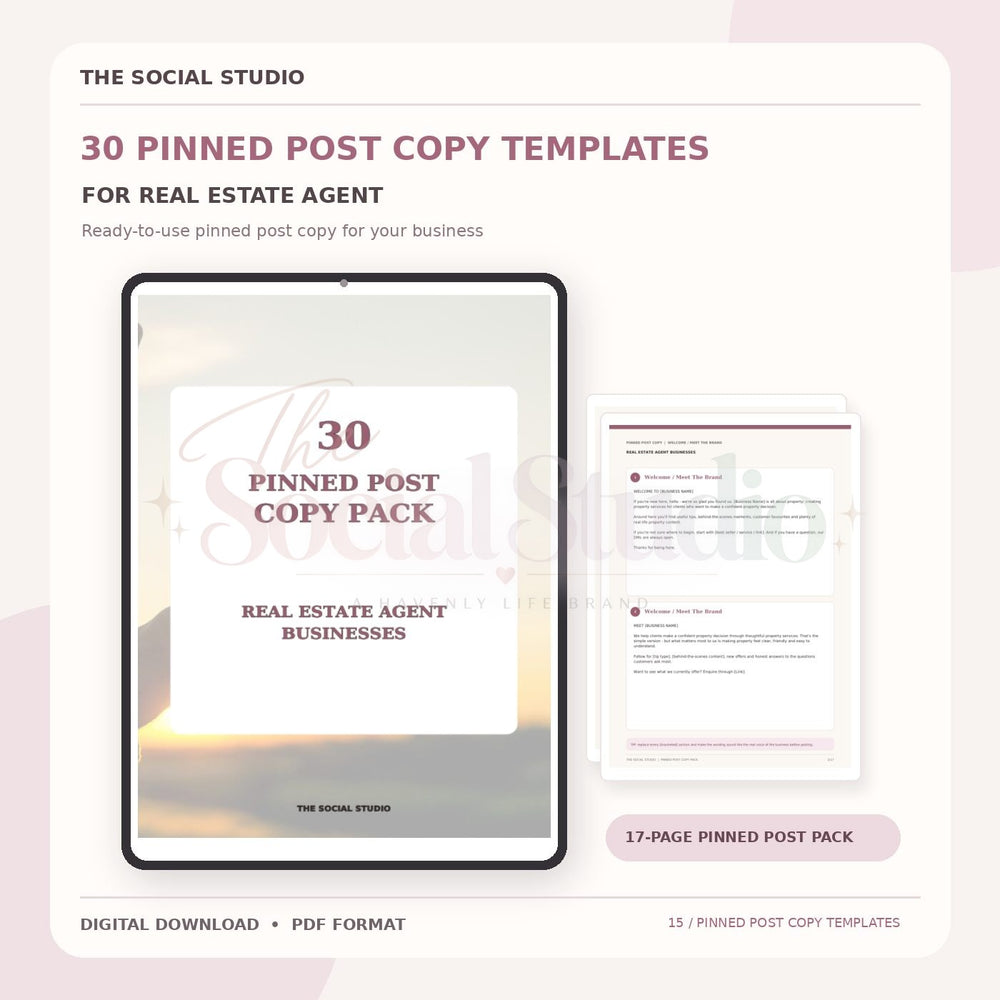 Real Estate – Pinned Post Copy Pack | The Social Studio