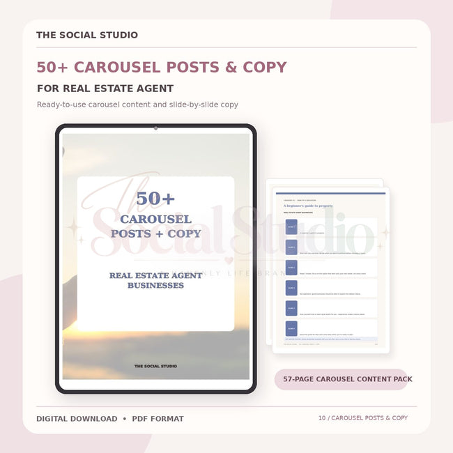 Real Estate – Carousel Ideas & Copy Pack | The Social Studio
