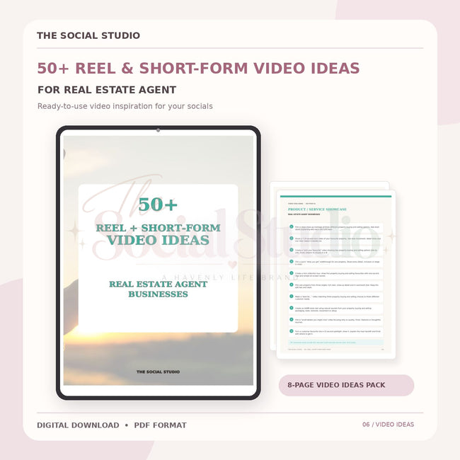 Real Estate – Reels & Short-Form Video Ideas Pack | The Social Studio
