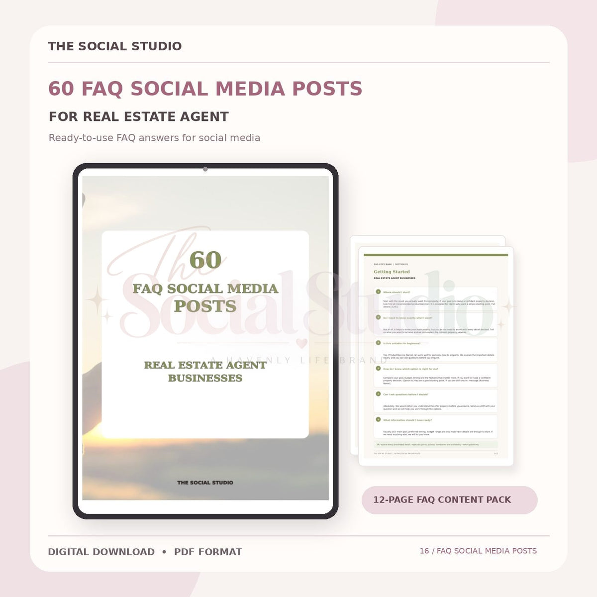 Real Estate – FAQ Social Media Post Pack | The Social Studio
