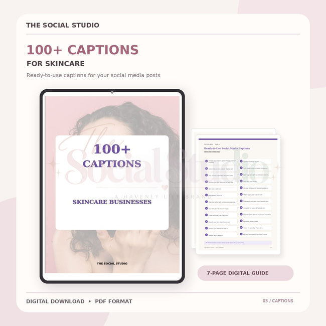 Skincare – Caption Pack | The Social Studio