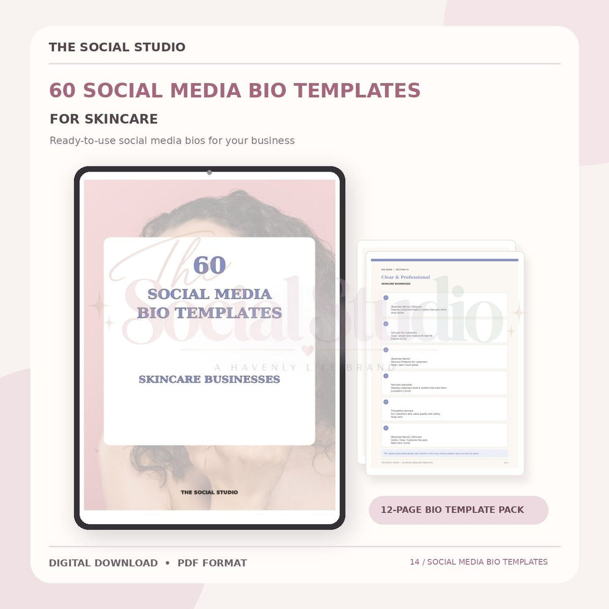 Skincare – Social Media Bio Templates | The Social Studio